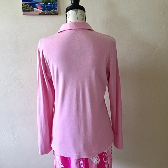 Lilly Pulitzer Long Sleeve Polo Pink Size Medium - Picture 4 of 8